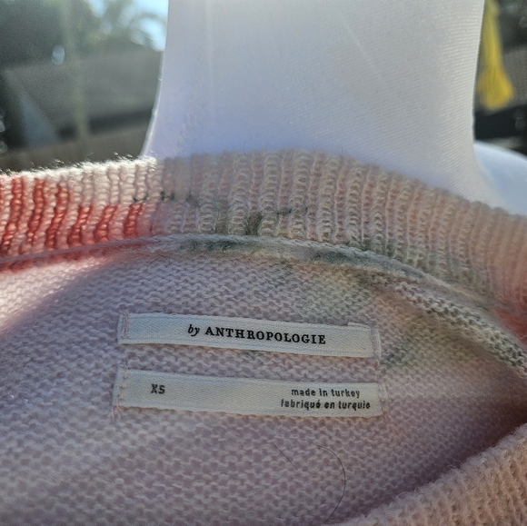 NEW Anthropologie Pink Knit Sweater Size XS Floral Cottagecore Feminine Bohemian - Picture 4 of 11